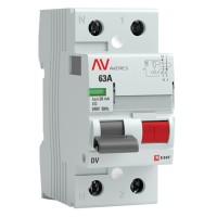 DV 2P 63А/ 30мА (AC)  AVERES (rccb-2-63-30-ac-av). Выключатели дифференциального тока (УЗО). EKF
