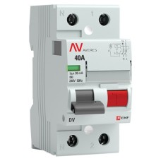 DV 2P 40А/ 30мА (A)  AVERES (rccb-2-40-30-a-av). Выключатели дифференциального тока (УЗО). EKF