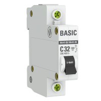 Автоматический выключатель 1P 32А (C) 4,5кА ВА 47-29 Basic (mcb4729-1-32C). Автоматический выключатель. EKF