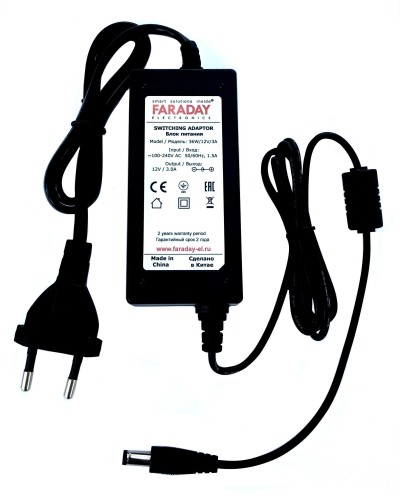 36W/12V/3A. Импульсный блок питания в пластиковом корпусе. FARADAY в Прокопьевске