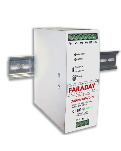 240W/48V/DIN. Блок питания. FARADAY в Прокопьевске