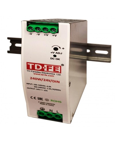 240W/24V/DIN. Источник вторичного электропитания резервированный. FARADAY в Прокопьевске