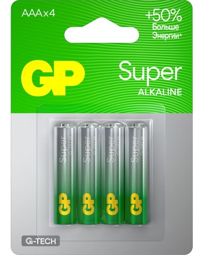 GP Super Alkaline 15A AA (GP 15AA21-2CRSBC4), упак. 4 шт. БЛИСТЕР. Алкалиновые батарейки. GP Batteries в Прокопьевске