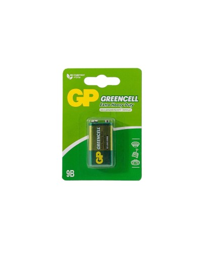 GP GreenCell 9V Крона (GP 1604GLF-2CR1), БЛИСТЕР. Солевая батарейка. GP Batteries в Прокопьевске