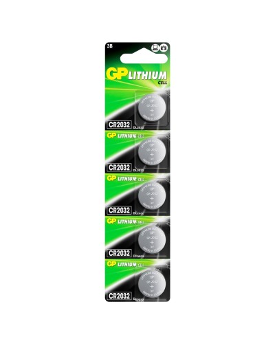 GP Lithium CR2032 (GP CR2032-2C5 100/2000), упак. 5 шт. БЛИСТЕР. Литиевые дисковые батарейки. GP Batteries в Прокопьевске