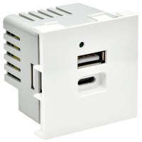 Розетка USB A+C 4,2А PRIMER РКЮ-25-40-П белый IEK (PR-KK40D-RU-0-2-AC-K01). Розетка USB. IEK