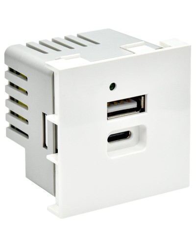 Розетка USB A+C 4,2А PRIMER РКЮ-25-40-П белый IEK (PR-KK40D-RU-0-2-AC-K01). Розетка USB. IEK в Прокопьевске