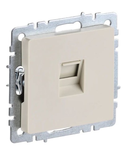 Розетка RJ45 РК10-БрКр кат.5E бежевый BRITE (BR-K10-1-K10). Розетка компьютерная. IEK в Прокопьевске