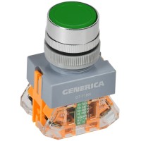 Кнопка D7-11BN d=22мм зеленая GENERICA (BBT50-11BN-3-22-K06-G). Кнопка управления. IEK