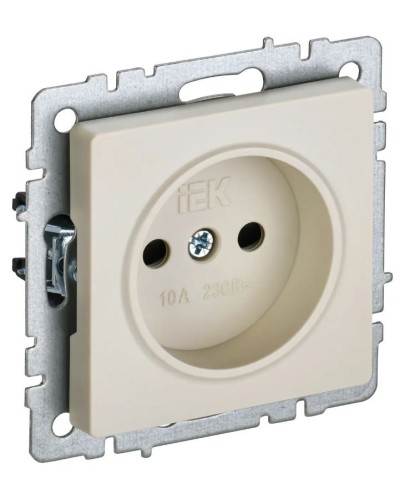Розетка без з/к РСш10-2-БрКр бежевый BRITE (BR-R13-10-K10). Розетка без заземления с защитными шторками. IEK в Прокопьевске