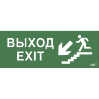 Самоклеящаяся этикетка Выход/лестница вниз/фигура (LPC10-1-24-09-VLVNF). Самоклеящаяся этикетка 240х90 мм. IEK