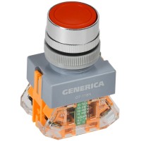 Кнопка D7-11BN d=22мм красная GENERICA (BBT50-11BN-3-22-K04-G). Кнопка управления. IEK
