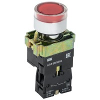 Кнопка LAY5-BW3461 с подсветкой красный 1з (BBT50-BW-K04). Кнопка с подсветкой. IEK