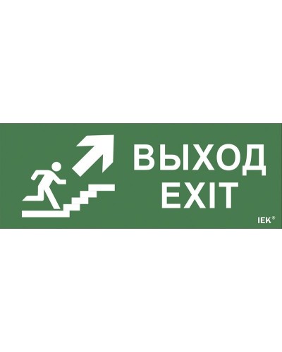 Самоклеящаяся этикетка Выход/лестница вверх/фигура (LPC10-1-24-09-VLVVF). Самоклеящаяся этикетка 240х90 мм. IEK в Прокопьевске