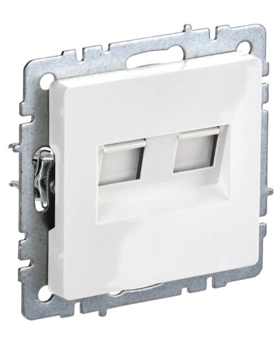 Розетка RJ45 РК10-2-БрБ кат.5E, белая BRITE (BR-K20-1-K01). Розетка компьютерная двойная. IEK в Прокопьевске