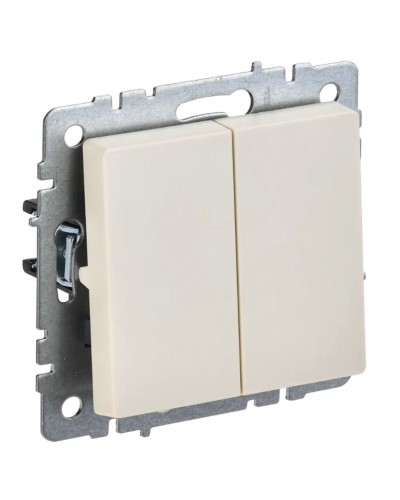 Выключатель 2-клавишный проходной ВС10-2-6-БрКр бежевый BRITE (BR-V22-0-10-K10). Выключатель. IEK в Прокопьевске