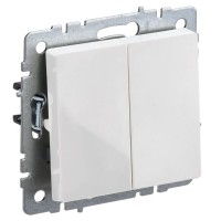 Выключатель 2-клавишный ВС10-2-0-БрБ белый BRITE (BR-V20-0-10-K01). Выключатель. IEK