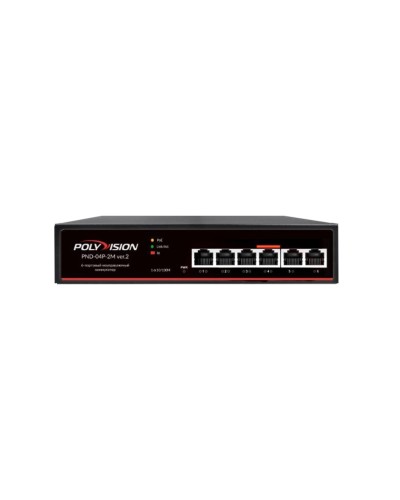 PND-04P-2M v.2. Коммутатор 6-портовый с функцией PoE. Polyvision в Прокопьевске