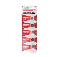Литиевые батарейки CR1216 3 V 25 mAh REXANT (30-1101). Элемент питания. Rexant