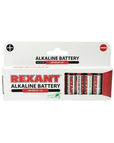 Алкалиновая батарейка AA/LR6 1,5 V 12 шт. REXANT (30-1026). Элемент питания. Rexant в Прокопьевске