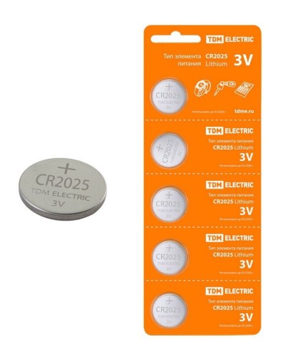 CR2025 Lithium 3V BP-5 TDM (SQ1702-0028). Элемент питания. TDM ЕLECTRIC в Прокопьевске