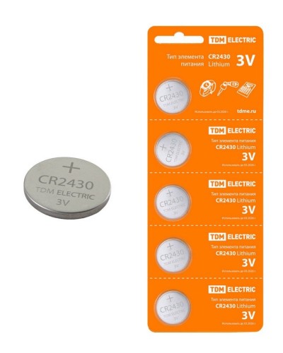 CR2430 Lithium 3V BP-5 TDM (SQ1702-0030). Элемент питания. TDM ЕLECTRIC в Прокопьевске