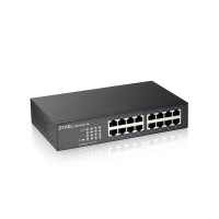GS1100-16-EU0103F. Коммутатор 16xGE, rack 19, бесшумный. ZYXEL
