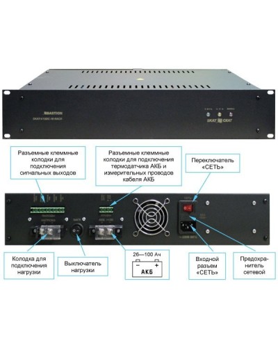 SKAT -V.12DC-18 RACK (СКАТ ИБП-12/18-RACK) (2145). Источник вторичного электропитания резервированный. Бастион в Прокопьевске